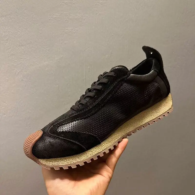 Genuine Leather Men Casual Shoes Platform Sneakers for Men Soft Sole new Shoes Wear-Resistant Fashion Retro Shoes Men Zapatillas