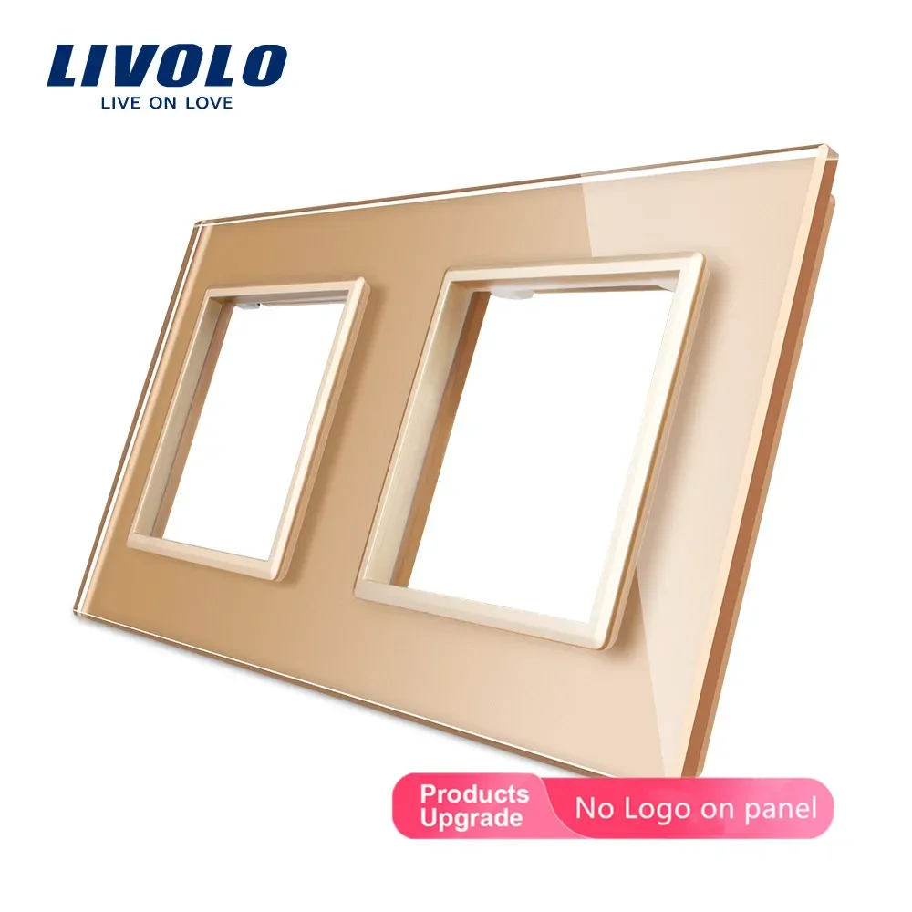 Livolo dvojitý perla broušené sklo sklo, 151mm*80mm, EU předpis pro zeď switch&electrical nástrčkový příslušenství VL-C7-SR/SR-11