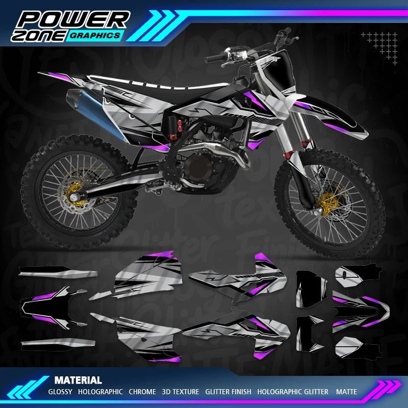 PowerZone Chrome Graphics Stickers For Husqvarna 2019 2020 2021 TC FC TX FX FS 2020 2021 2022 2023 TE FE Holographic 163 - view 2