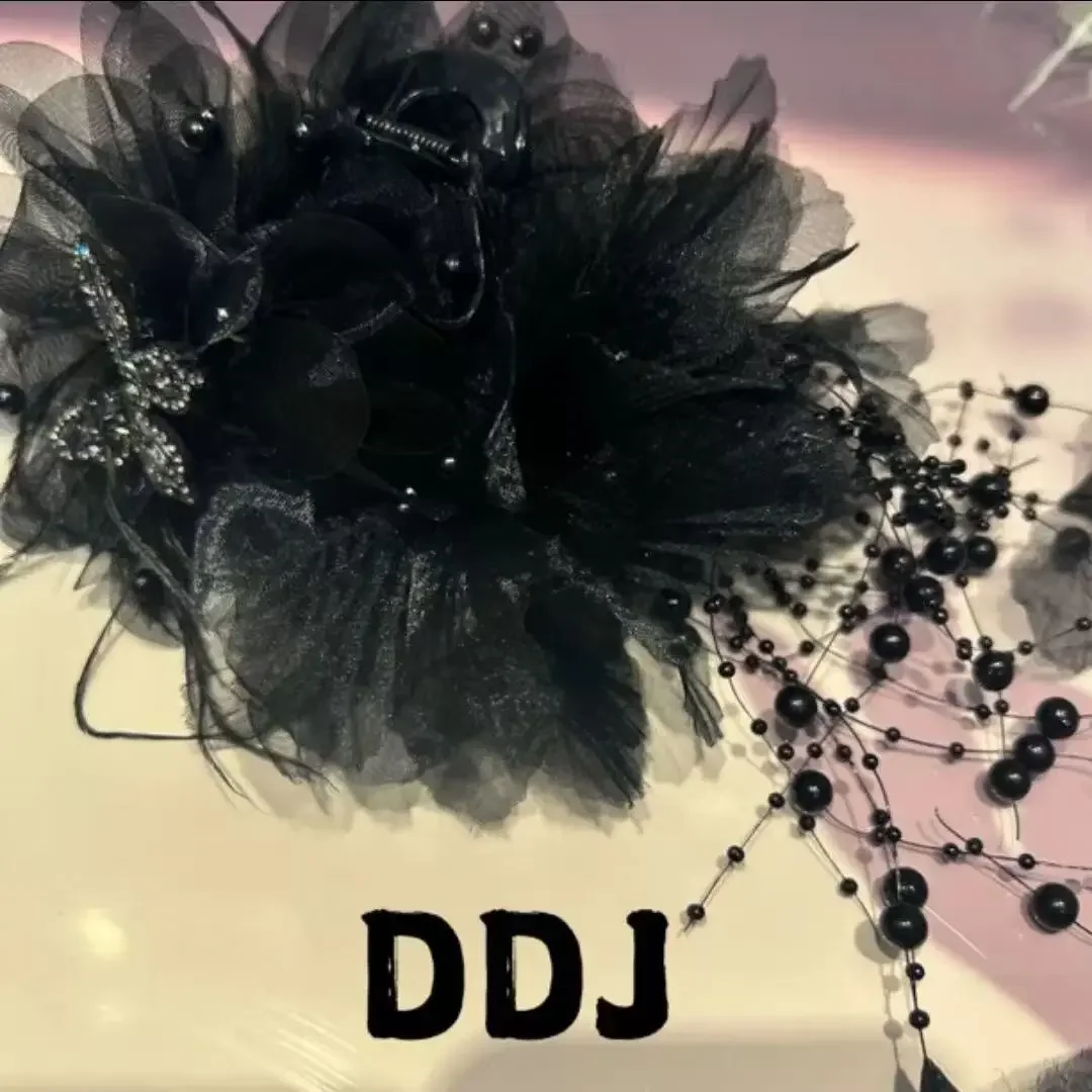 Women Fench Style Fashion Temperament Flower Beads Butterfly Tassel  Fluffy Hair Clip Female Party Hair Claw Accessories - Image 5