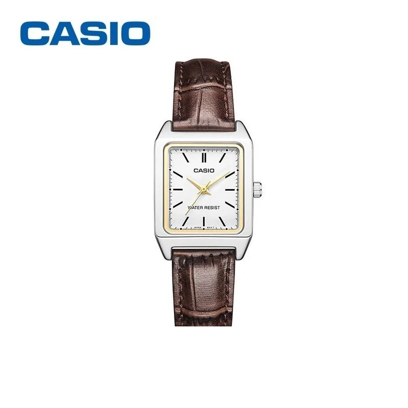 Casio Women\'s Watch Instagram Internet Celebrity Retro Classic Leather Small Square Watch Quartz Women\'s Watch LTP-V007L-7E2