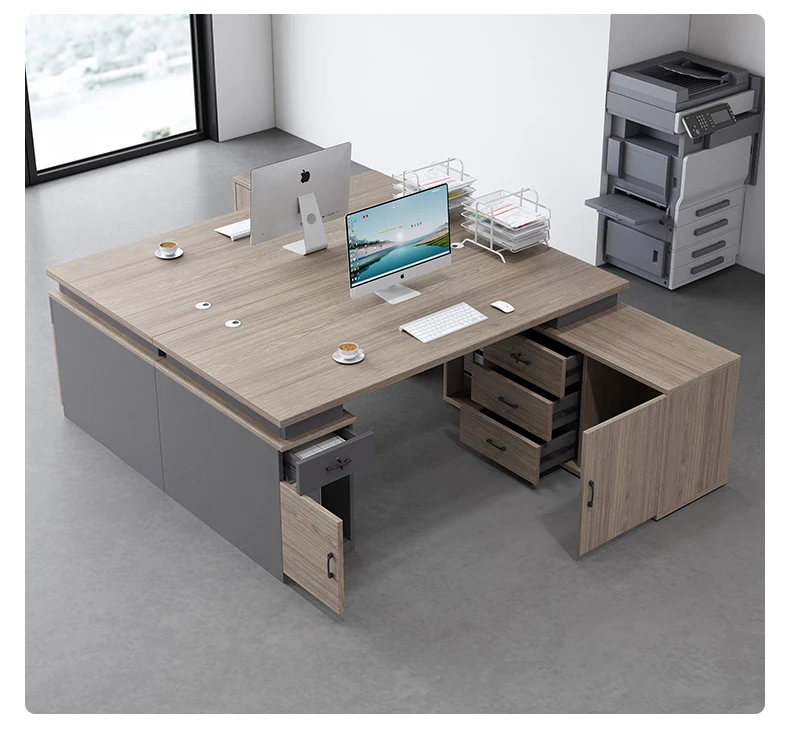 #Modern Smart Executive Desk L-Shaped Boss Table for Office Extendable Wooden Computer Table Panel Wood Style for CEO Manager