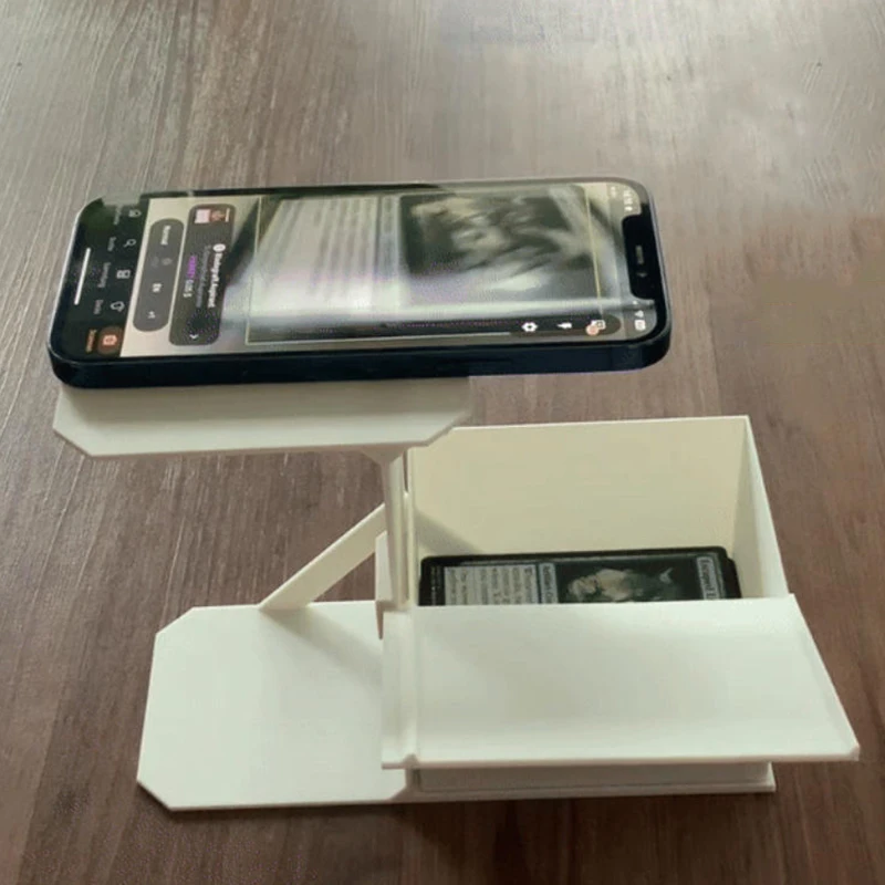Gathering Card Scanner Stand With Phone Holder Card Box MTG Cards Plastic Organizer, Easy Card Scanning Price Checking Universal