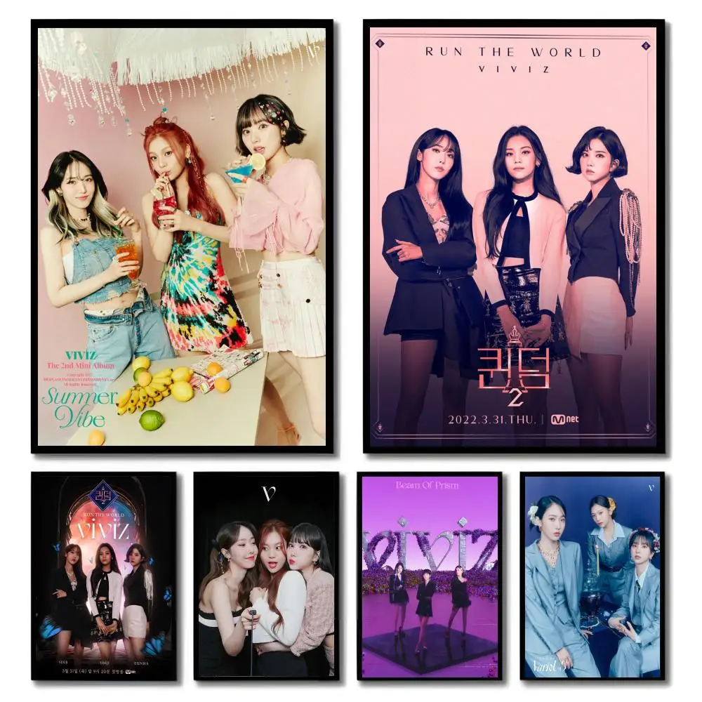Eunha Kpop V-VIVIZ - Impresión en Lienzo con Marco HDFramed, Pintura Caligráfica, para Decoración de Pared de Dormitorio o Cafetería, y para Regalo