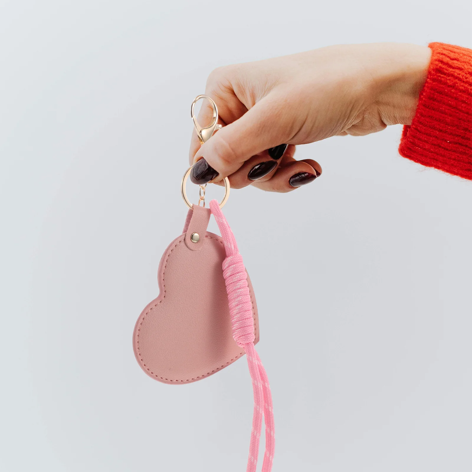 2Pcs Rotierenden PU Herz Kompakte Spiegel Mini Reise Handheld Make-Up Touch-Up Spiegel Tragbare Geldbörse Reise Eitelkeit Zubehör