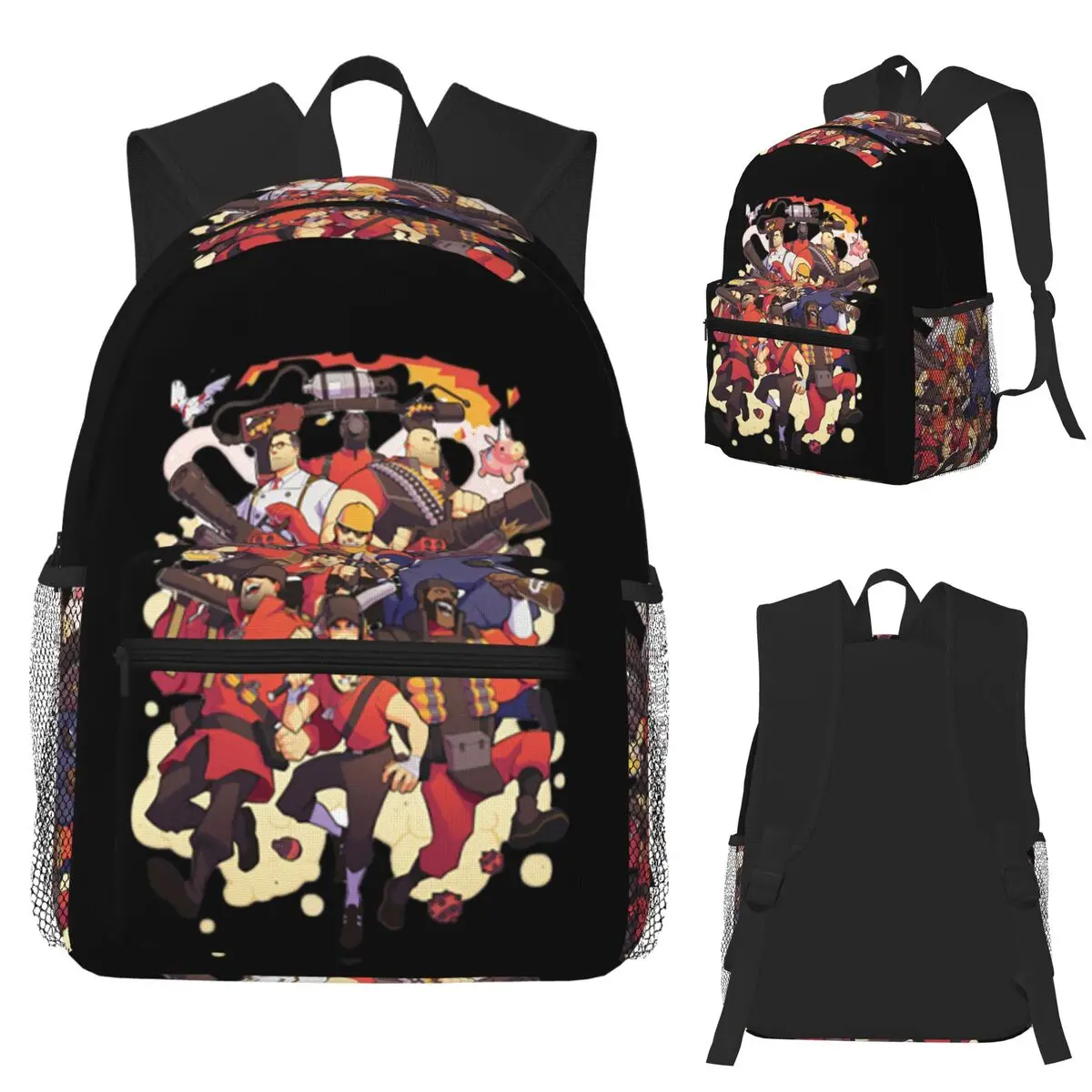 Team Fortress Student Backpack School Bag Hiking Travel Daypack for Men Women Bookbag Shoulder Bags