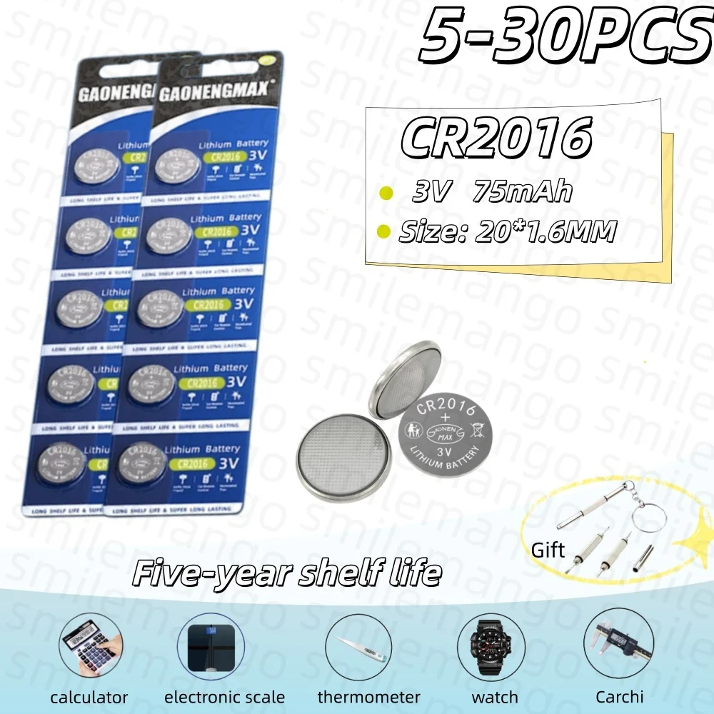 GADNENGMAX CR2016 lithium button battery DL2016 BR2016 DL2016 LM2016 3V CR 2016 button battery watch toy clock remote control