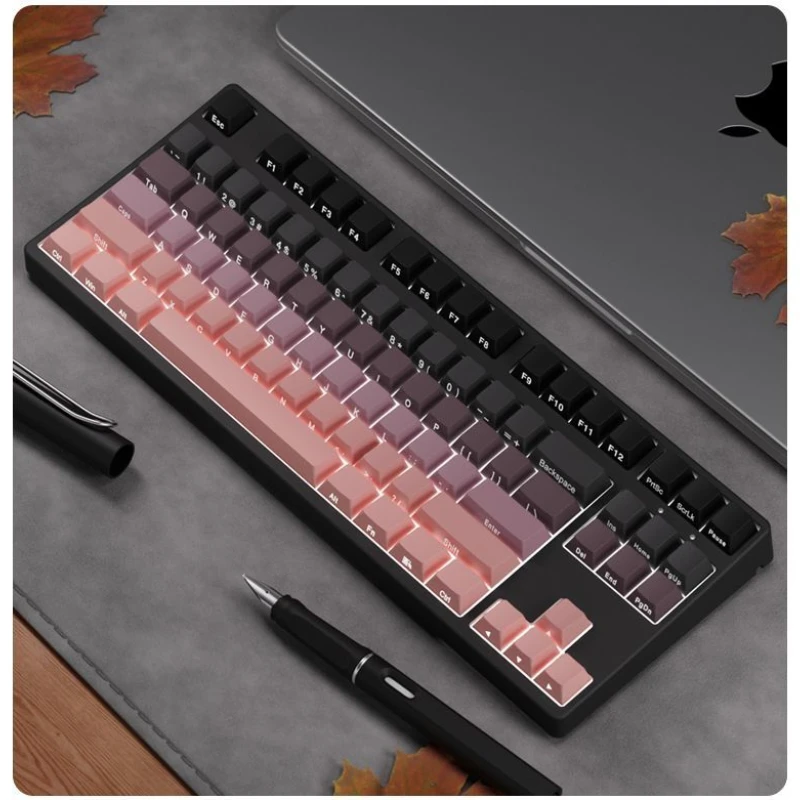 

136-key Cherry Height PBT Keycap Side Engraved Gradient Color Translucent Custom Keycaps Suitable for Mechanical Keyboard