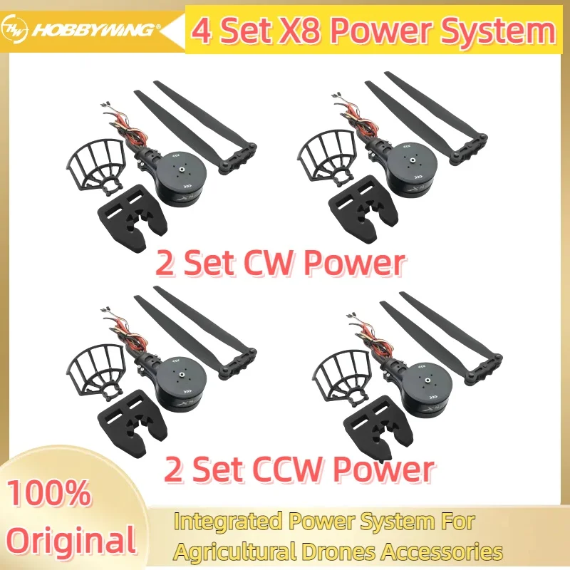 

4Sets Hobbywing XRotor X8 Power System Motor Max Thrust 15kg/Axis 100KV 12S 80A ESC Foldable 3011 Propeller For 10L Agricultural