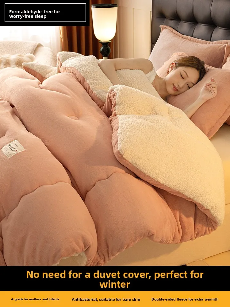 

Thiened Lamb Velvet Blanket Winter Quilt Warm Spwear Student Dormi Single Bed Children Nap Core Polyester Fiber Wa...