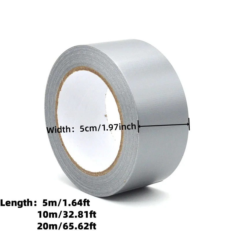 Waterproof Strong Adhesive Tape Length 16.4/32.81/65.62ft Silver Duct Tape Heavy Duct for Packing Sealing Moving Lable