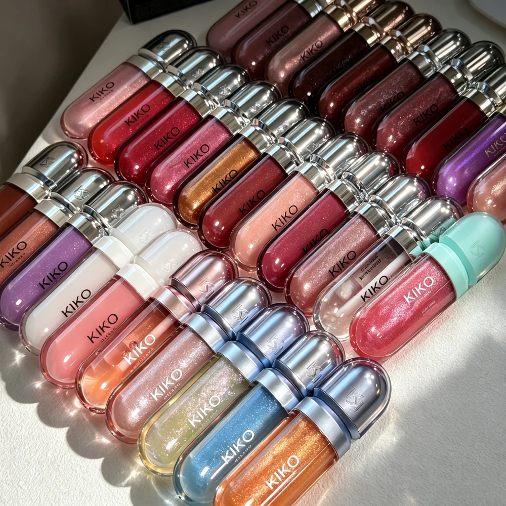 KIKO Double Touch Lippenstift 3D Hydra Lipgloss Wasserfest Nicht Abfärbend Lip Tint Nicht Klebrig Glanzverstärkend Feuchtigkeitsspendend Lippen-Make-up