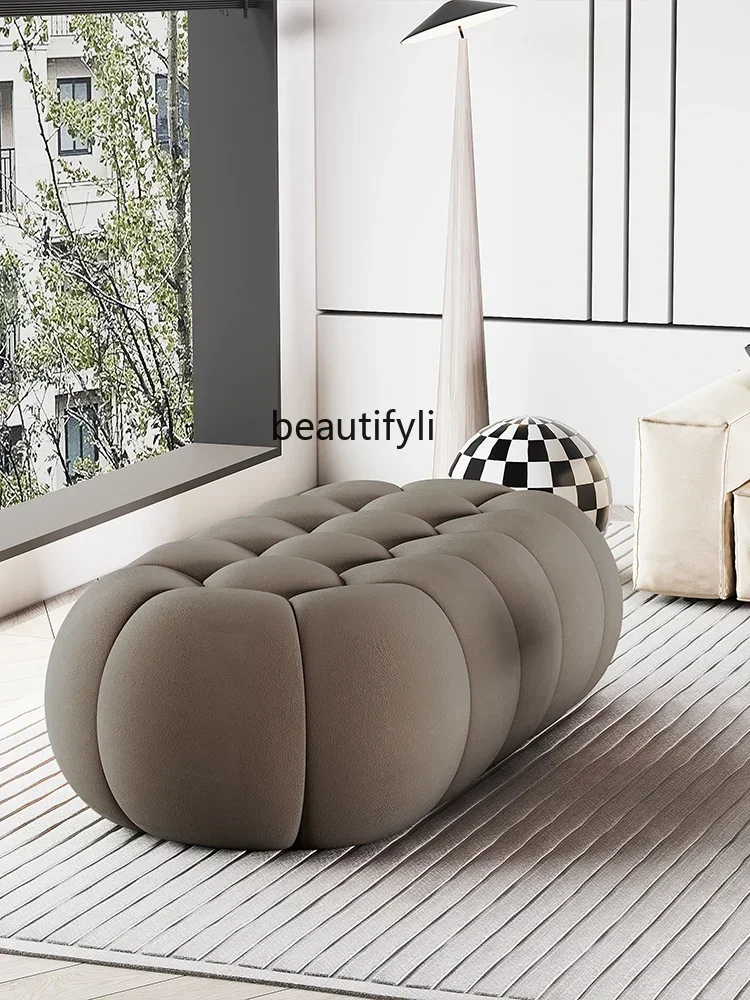 

LJYLight Luxury Sofa Stool Long Strip Living Room Home Low Stool Pedal Simple Bedroom Bed End Stool