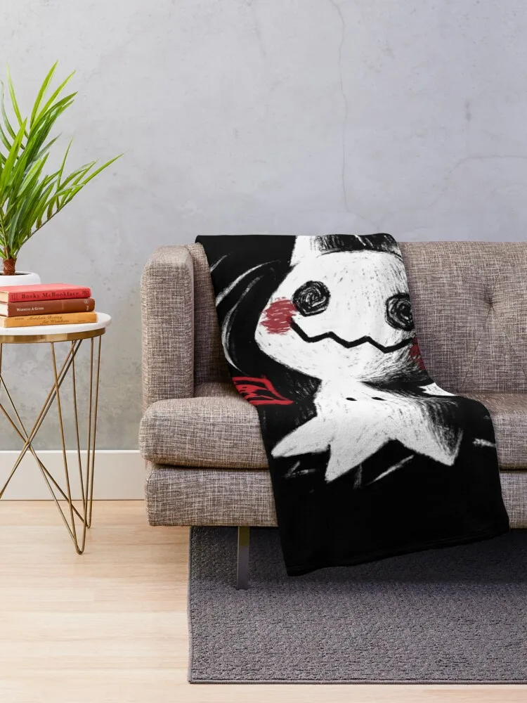 Cute Creature Video Game - Kanji Ink Style Throw Blanket blankets and throws Soft Big Blankets Sofas Of Decoration Blankets