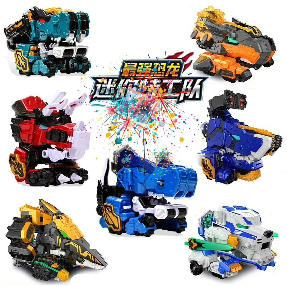 

MiniForce Dinoid Warrior Transformation Robot Dinosaur Model REX KAISER Combine Mini Force Deformation Headbot Giganoto Dino Toy