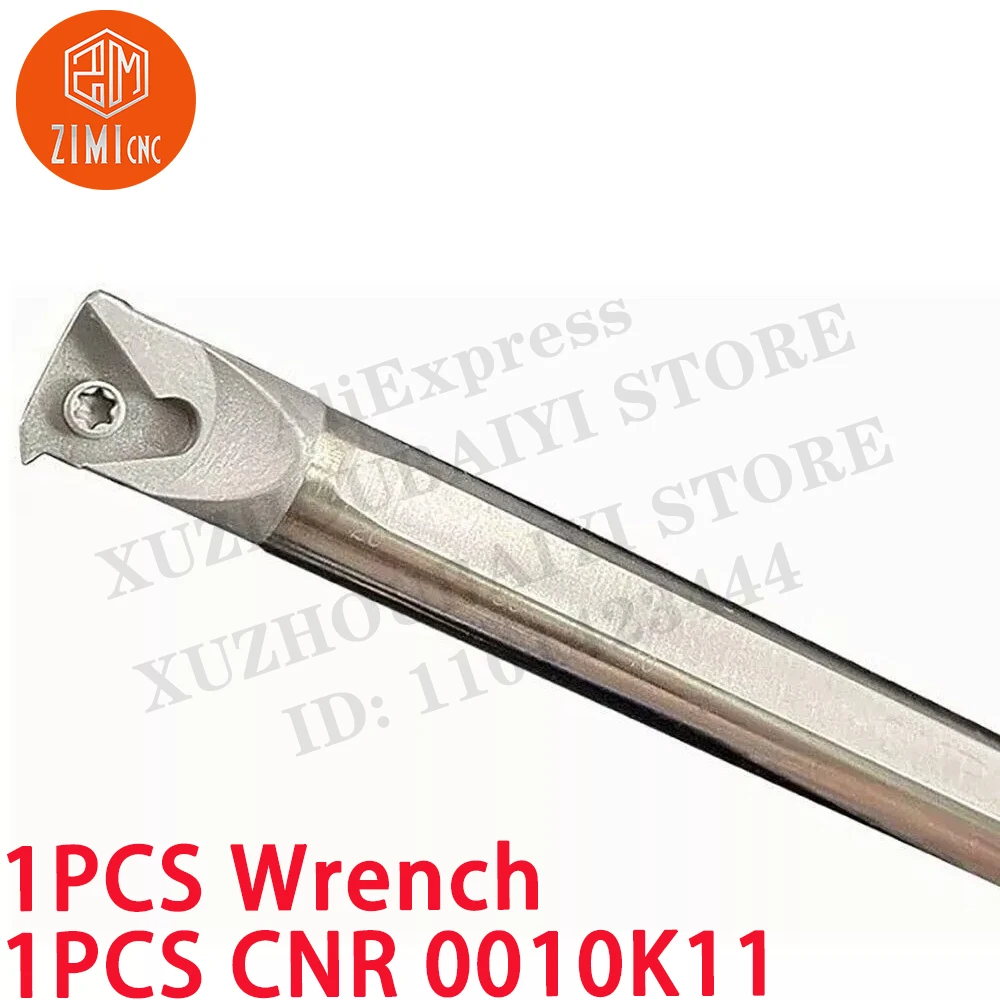 1PCS CNR0010K11 Solid Lathe turning tool holder Tungsten steel shock tool for 11IR Carbide Inserts metal mechanical cutting tool