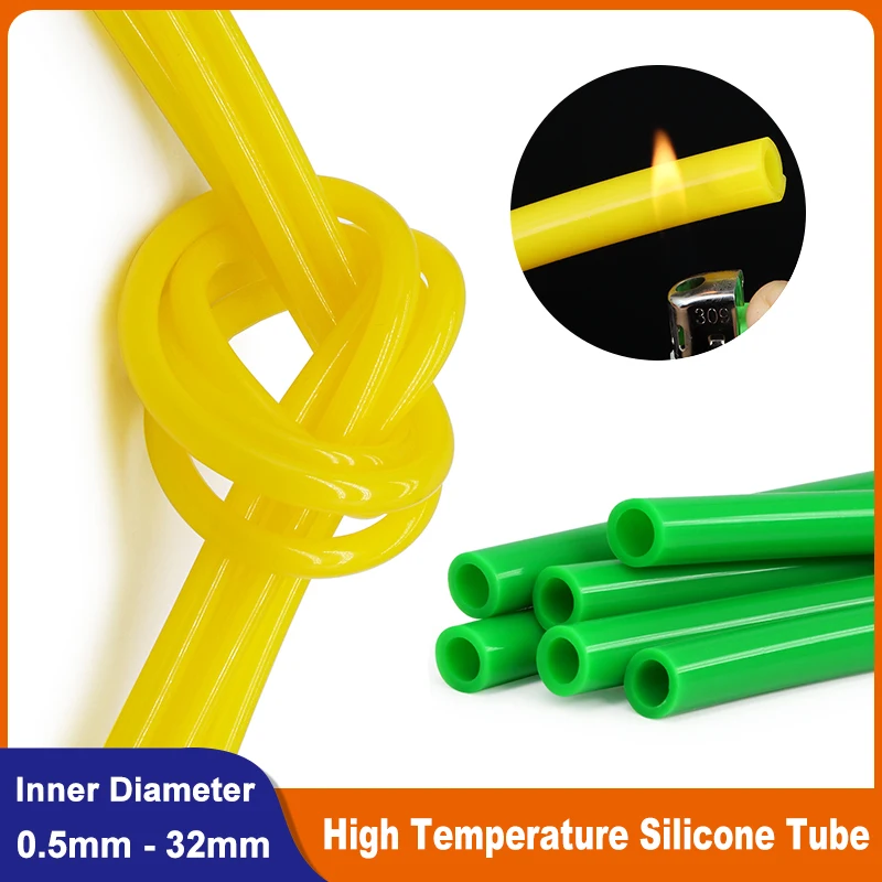 

Green/Yellow Food Grade Silicone Tube Dia 0.5mm ~ 32mm Soft Tasteless Non-toxic Aquarium Drink Water Garden Hose Plumbing Pipe