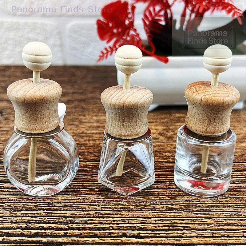 Car Air Freshener Perfume Clip Essential Oil Diffuser Vent Empty Glass Bottle Aromatherapy Decoration