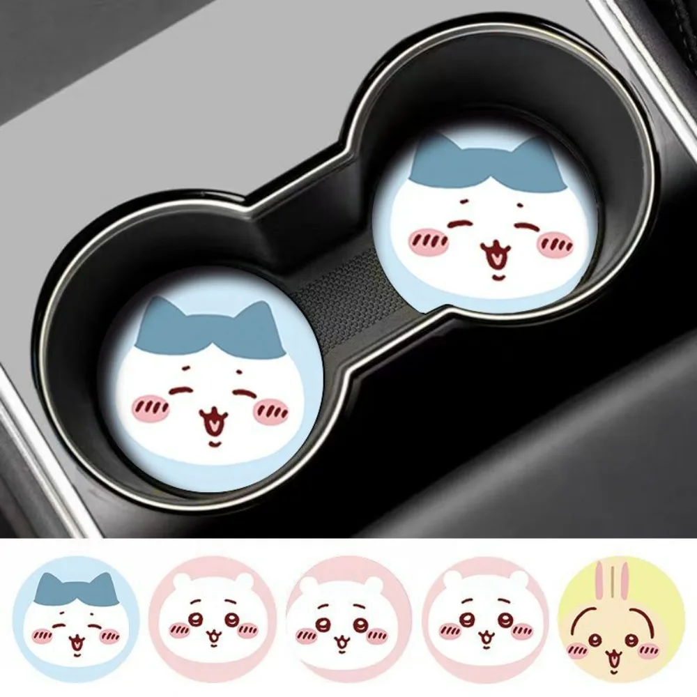 2pcs Chiikawa Car Anti Slip Cup Mat Lovely Cartoon Vehicle Cup Pad Durable Auto Interior Decor Practical Car Accessory Gift Toys view 3