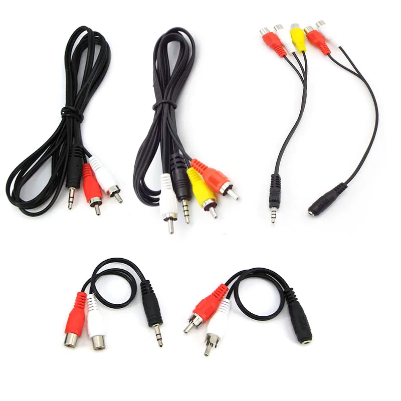 

Разъем 3,5 мм, гнездовой, 3-полюсный, на 2, 3-контактный, RCA, гнездовой, шнур аудиоадаптера, кабель для телевизоров, динамики, стерео, видео J17