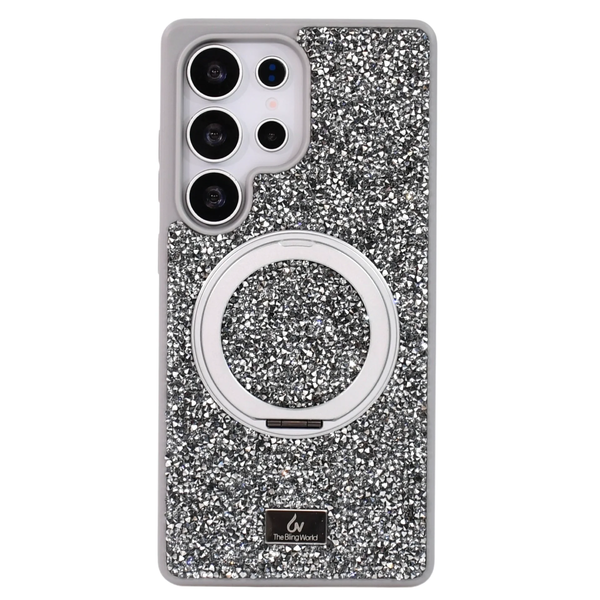 

Premium Crystal Magnetic Holder Case For Samsung Galaxy S25 Ultra S24 Plus Diamonds Glitter Rhinestones Shockproof Phone Cover