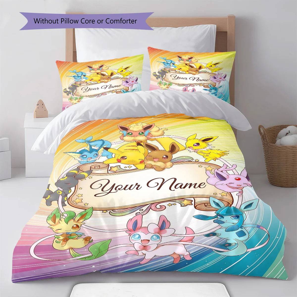Pokemon Custom Quilt Cover Bedding Set Pillowcase Soft Bedroom Decorative Home Textile Style -QJY
