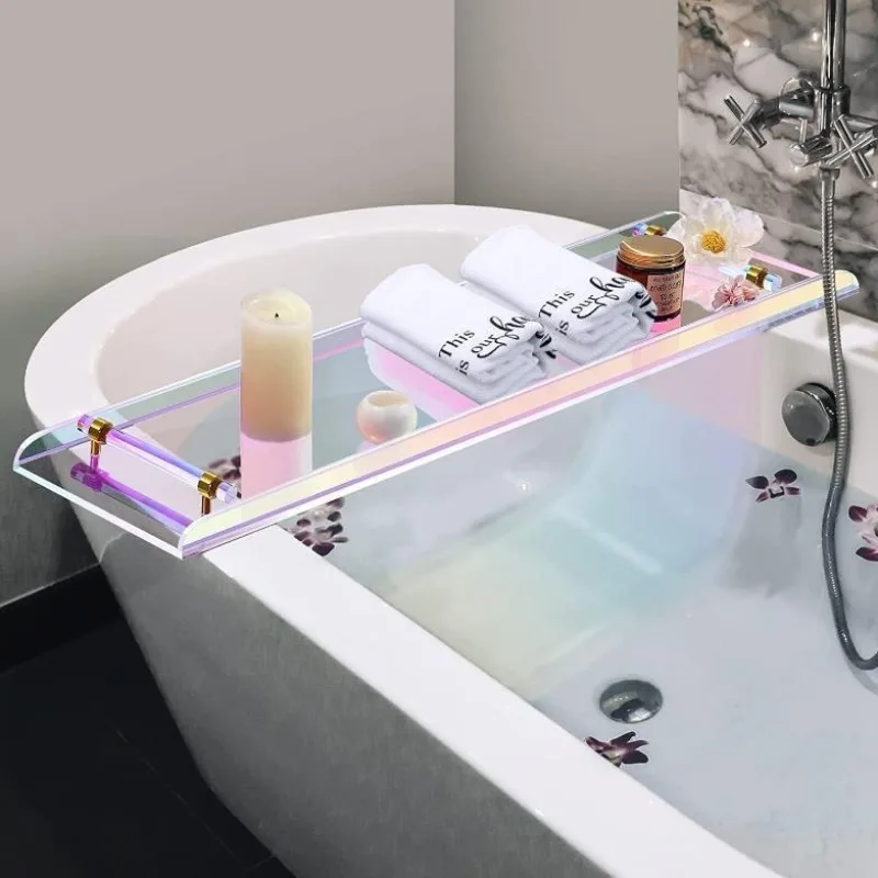 

Bathtub Tray Acrylic Colorful Bathroom Tray Bathtub Storage Rack Transparent Bracket Bath Tray Bathtub Accessories