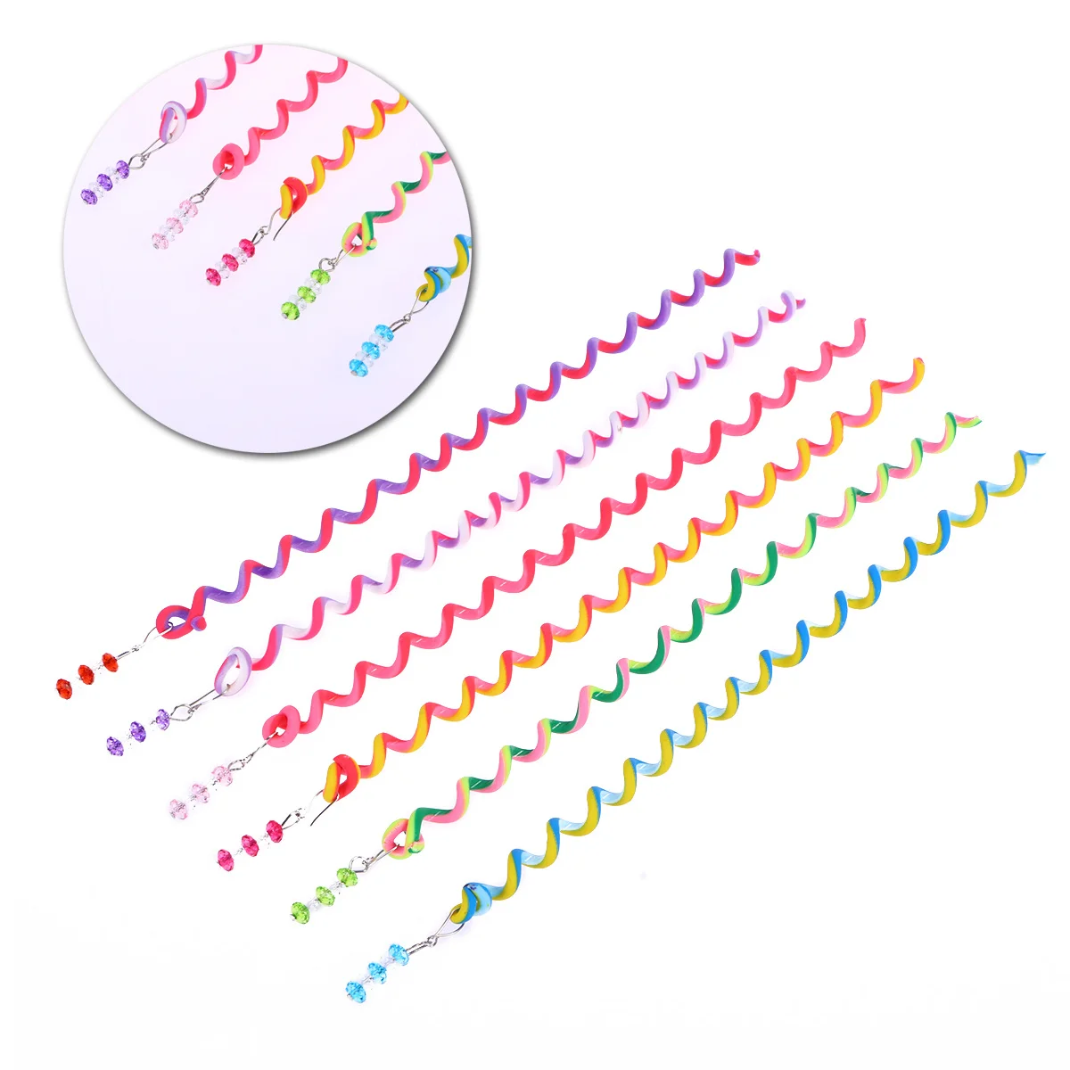 

12Pcs Rainbow Roller Curler Hair Braider Clips Polymer Clay for Girls Women Easy Stylish Braiding Magical Hair Design Styling