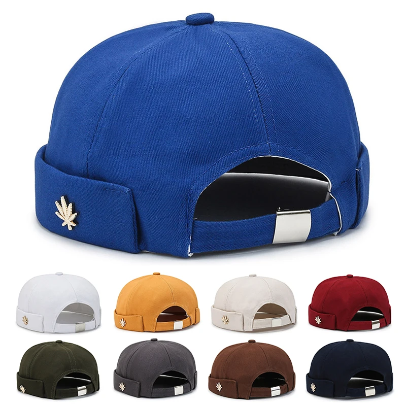 Street Style Trendy Beanie Hat Brimless Vintage Dome Hat Hip Hop Hats Women Men Skullies Cap Vintage Solid Color Docker Hat 2022