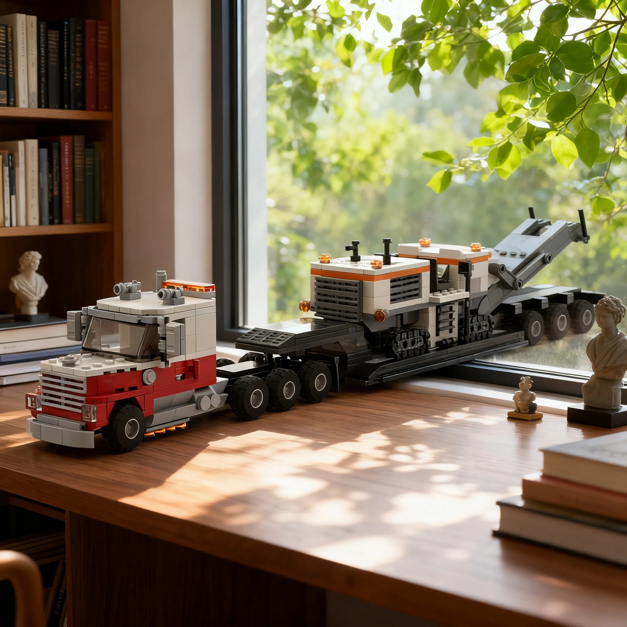 594pcs MOC Heavy Haul Truck Milling Machine Model Building Blocks Construction DIY Idea Brick Assemble Kids Christmas Gifts Toys