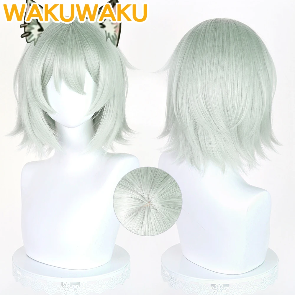 EN STOCK Perruque de cosplay Sato Yaniko Anime Yani Neko WakuWaku pour femme, cheveux courts verts, avec bonnet de perruque offert