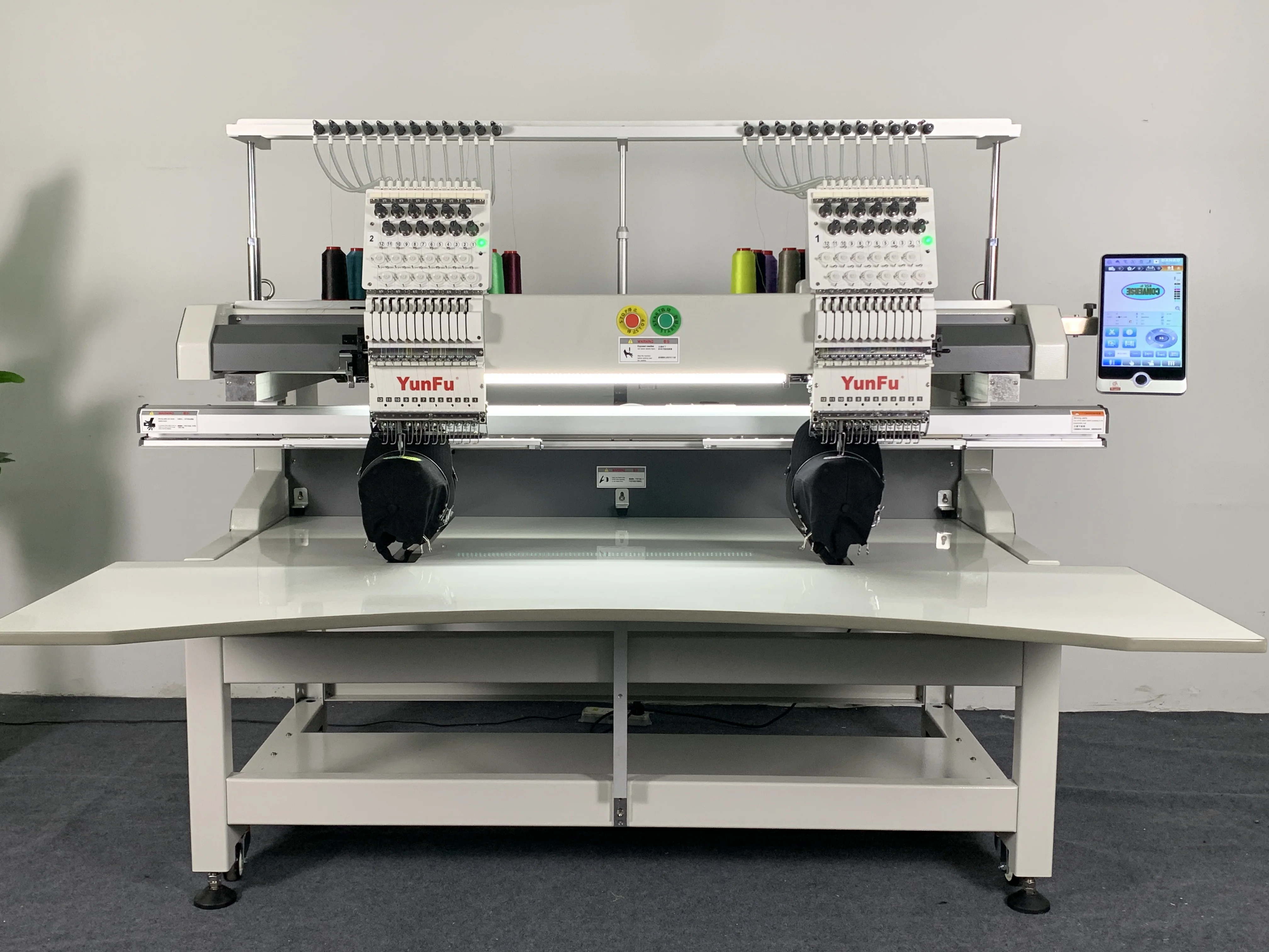 Highly Recommended 2 Heads 12 Needle Big Work Area Computerized Embroidery Machine for  Cap T-shirt Flat Embroidery