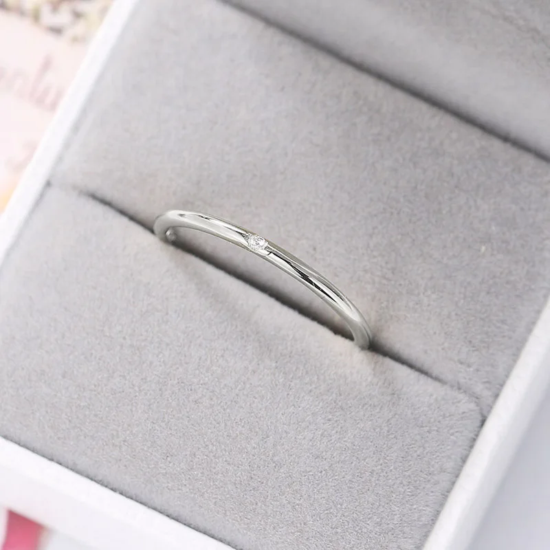 Minimalistyczne delikatne pierścionki dla kobiet 3 kolory 1mm cyrkon okrągły cienki kobiecy pierścionek damski moda biżuteria hurtownia Dropship KCR101 — zdjęcie 7
