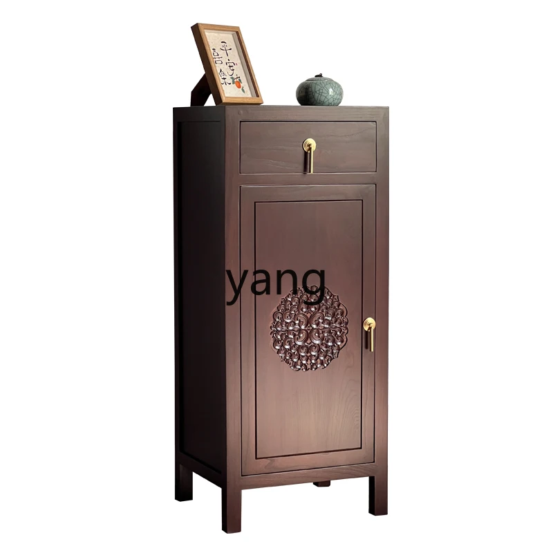 LH New Chinese Small Side Cabinet Solid Wood Single Door Locker