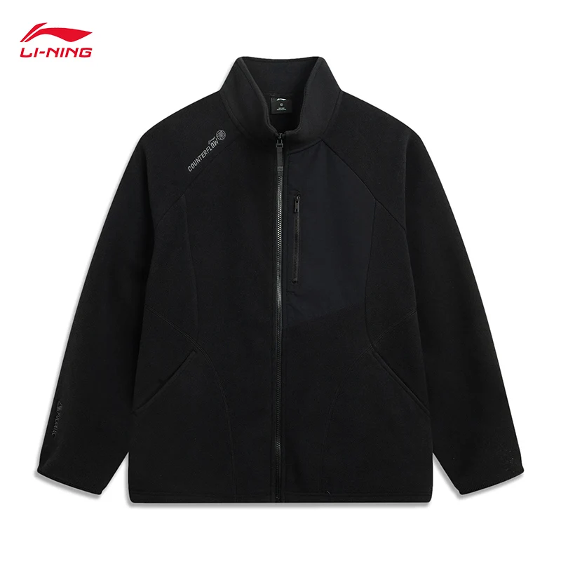 

LI-NING COUNTERFLOW Men Outdoor Fleece Sweatshirt LN WARM & LN WATER PROOF Comfortable Casual Zipper Tops AWDV917