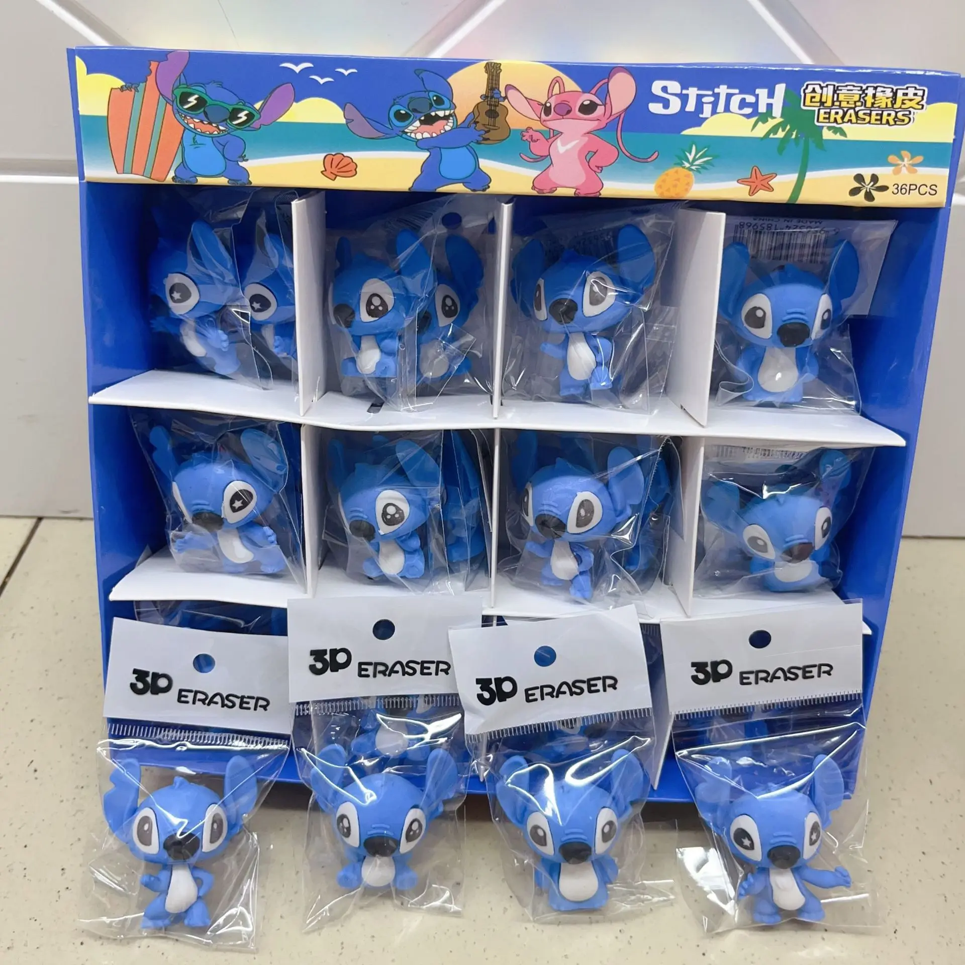 

36 шт., аниме Disney Stitch, ластик, милый ластик для письма, рисования, 3d ластики для карандашей, канцелярские принадлежности, школьные принадлежности, подарки для детей