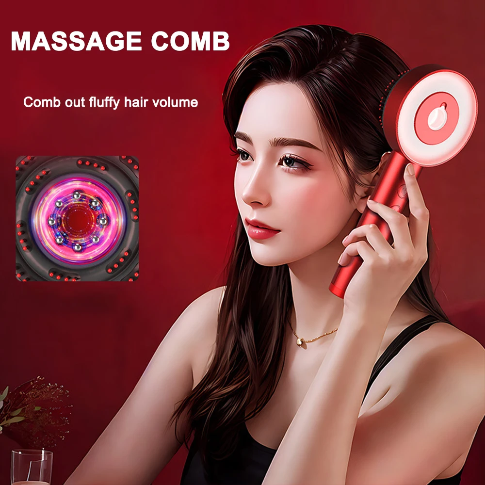 EMS Massage Comb Hair Massage Scalp Brush Promote Hair Growth Red Light Head Scalp Massage Health Anti Hair Loss