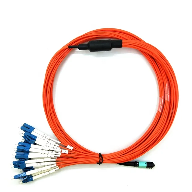 Tactical fiber patch cord MPO Connector with 24 LC military armored fiber optic patch cable