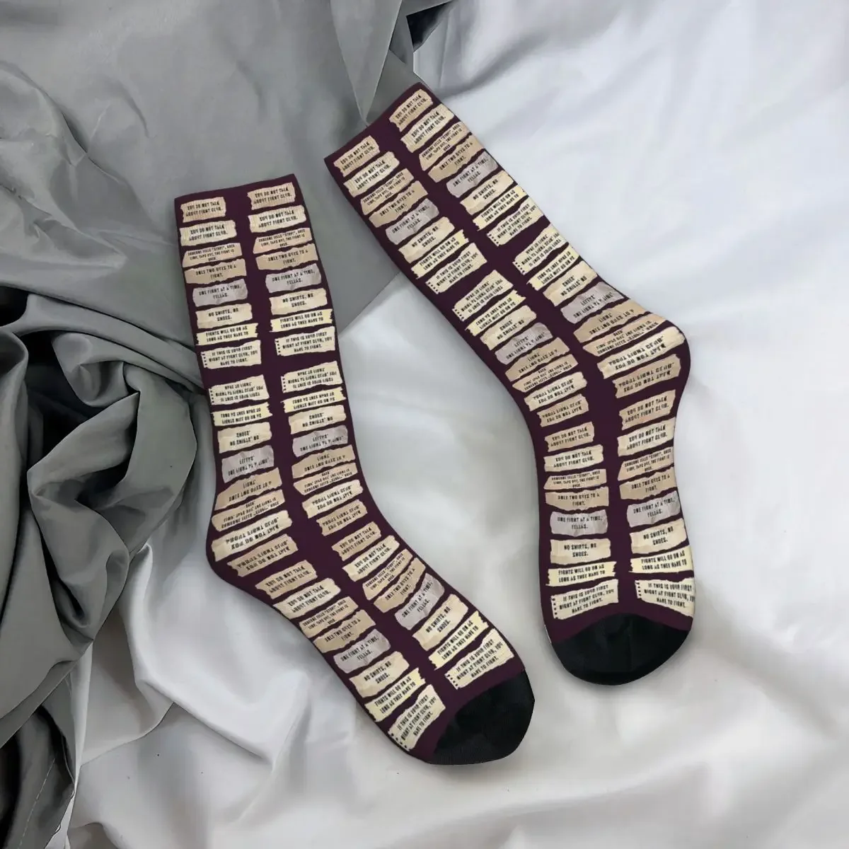 Kampf Club Regeln Socken Harajuku super weiche Strümpfe die ganze Saison lange Socken Zubehör für Unisex Weihnachts geschenke