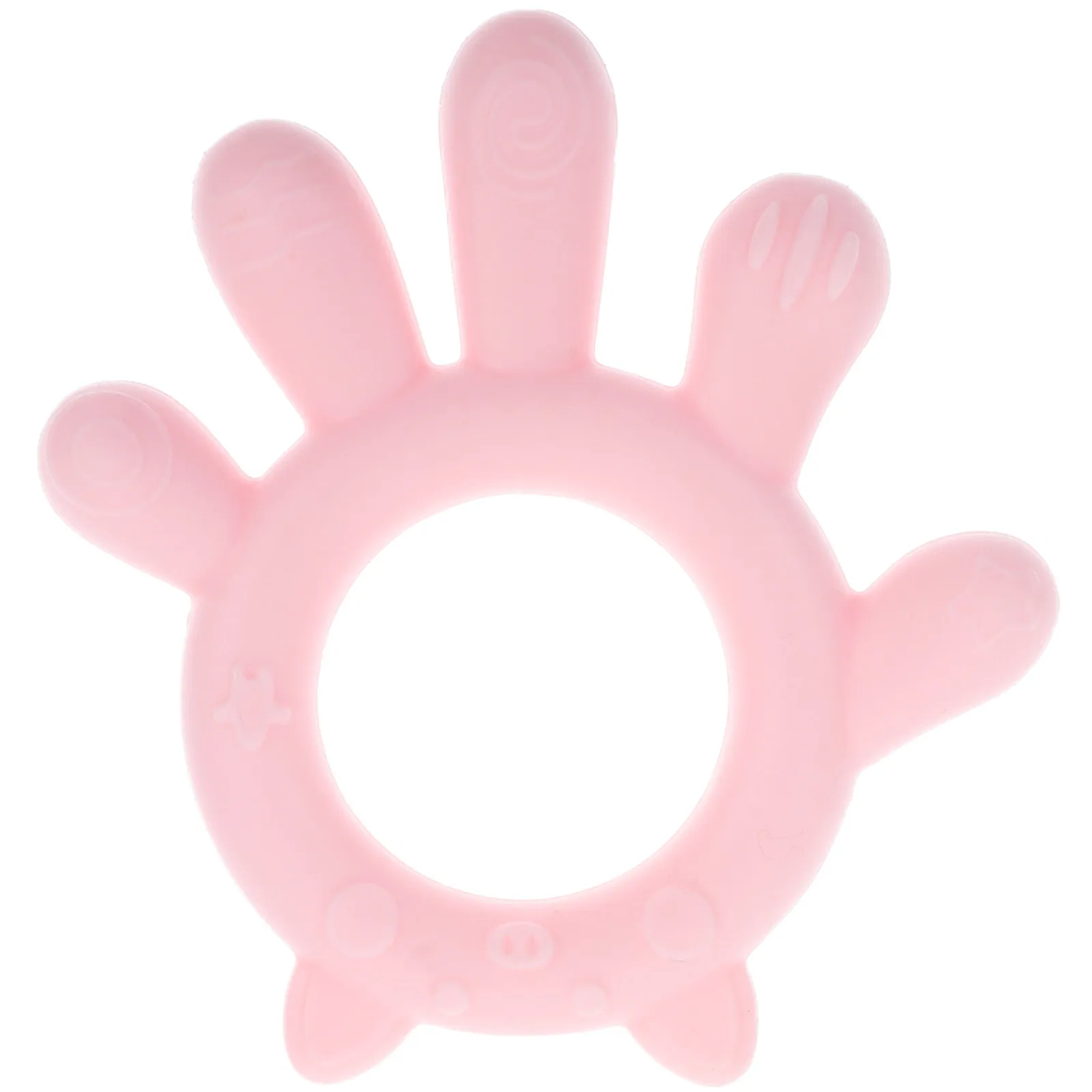 

Baby Silicone Teether Unique Hand Shape Safe Comfortable Small Size Easy Clean for Infant Toddler Teething Relief