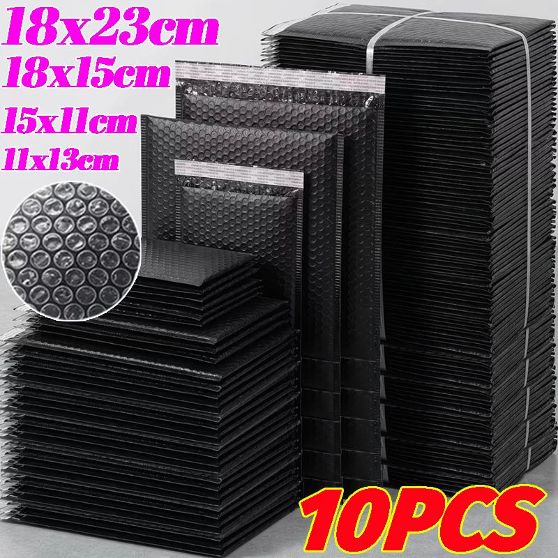 Multi Sized Black/Pink Bubble Envelope Waterproof  Self Seal Padded Bubble Mailers Shipping Packages for Jewelry Makeup Supplies