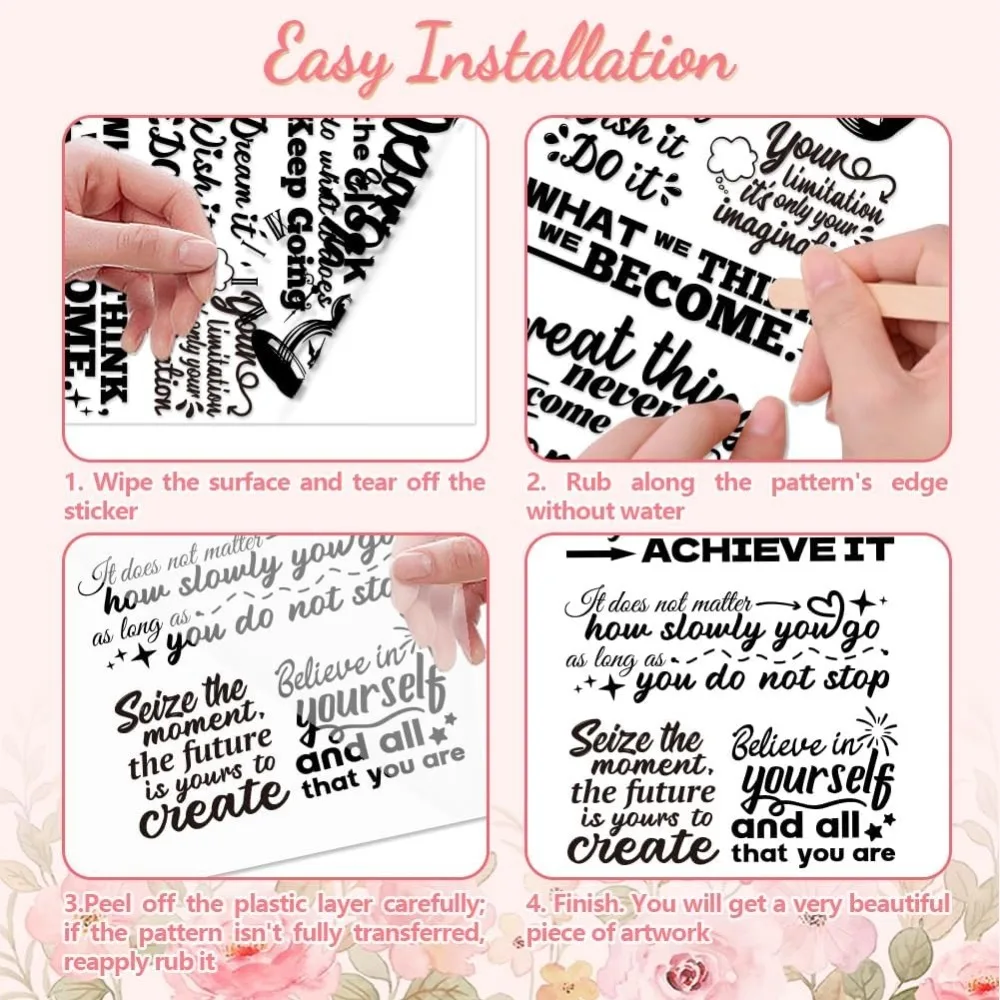 Rub on Transfer Sticker for Furniture Crafts Decor 6