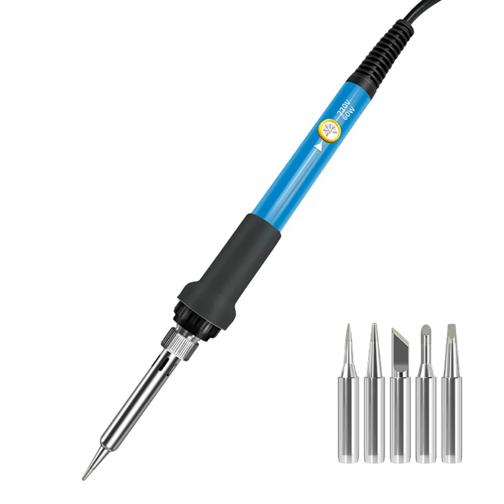 Soldering Iron Kit 60W Soldering Tool with Ceramic Heater Adjustable Temperature with Soldering Iron Tip Wire and Paste