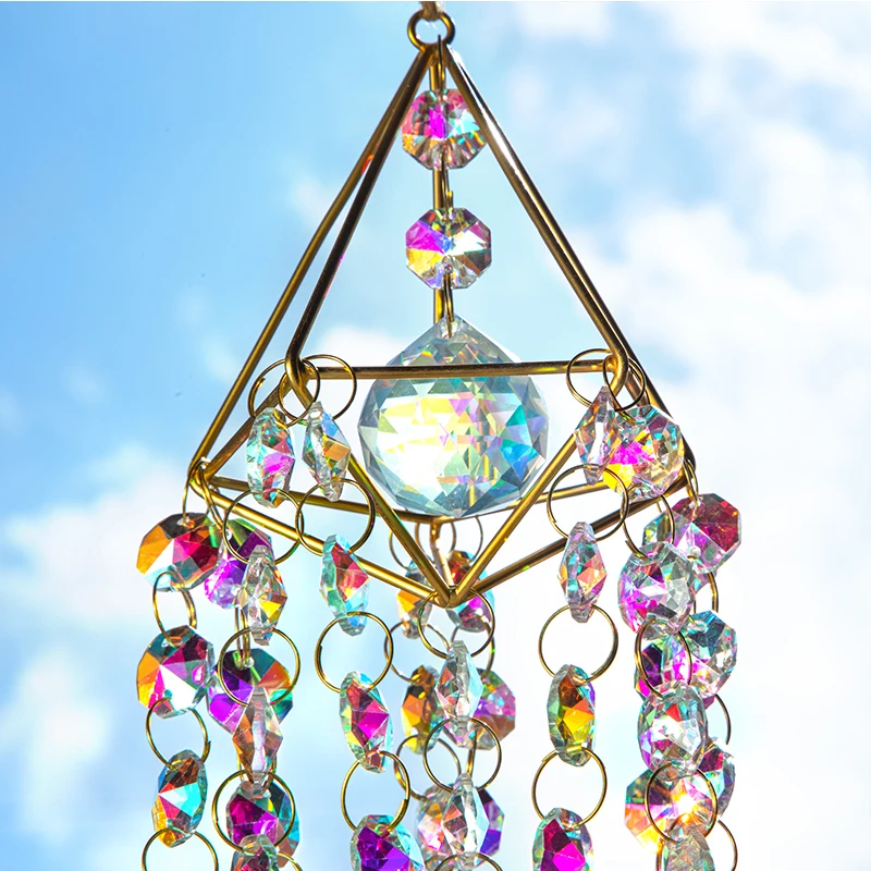 Dream Crystal Wind Chime Pendant, Window Courtyard Air Pendant, Sunshine Catcher Rainbow Gift Nursery Decor Christmas Art