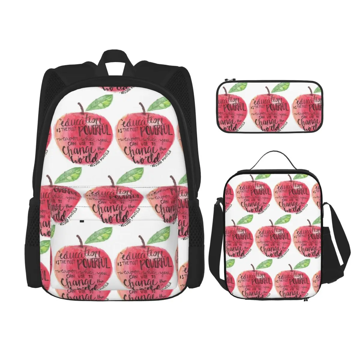 

Teacher Quote Backpacks Kids Bookbag School Bags Rucksack Lunch Bag Pen Bag Three-Piece Set