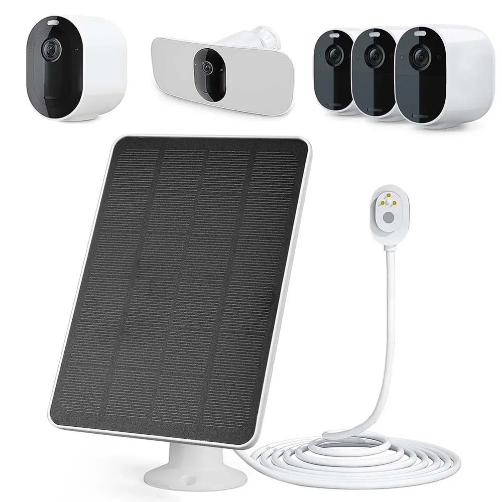 Solar Panel  Camera Solar Panel charging For monitoring camera security Arlo Pro 4/Ultra 2/Pro 3/Ultra/Pro5S with IP65 cable