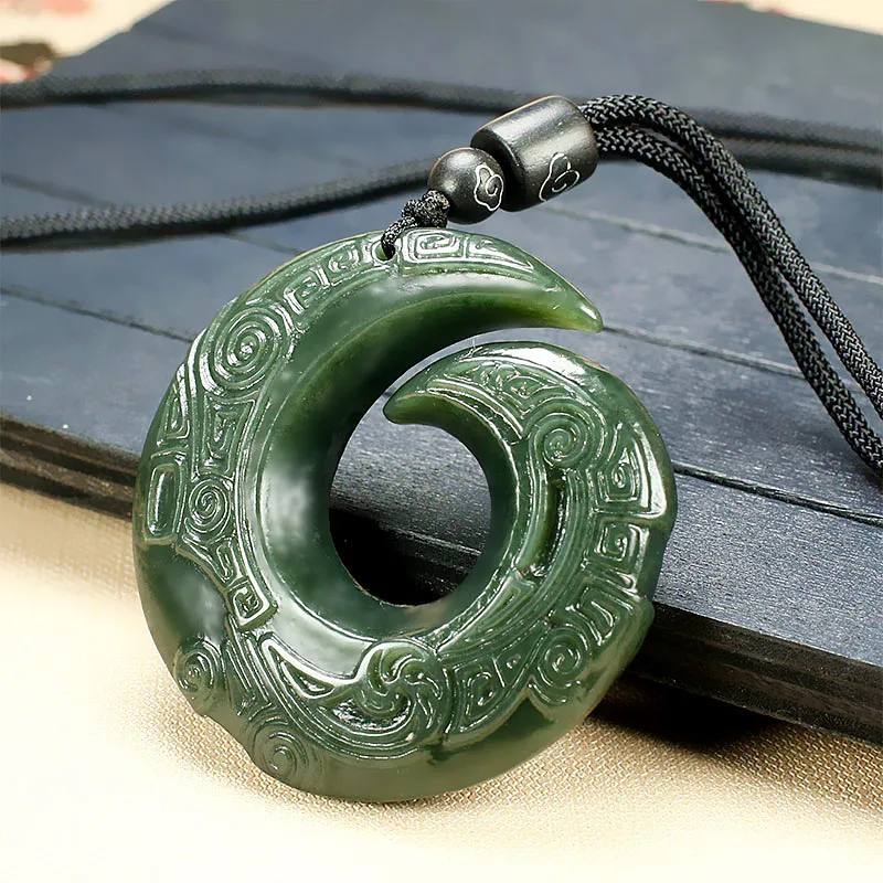 

Hetian Jade Qing Jade Pendant for Men and Women, Personalized Jade Pendant Necklace