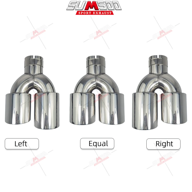 Setrs Dual Phụ Kiện Ô Tô Sửa Đổi Inox Đa Năng Ô Tô Ống Thoát Khí Đôi Nhét Đầu Dành Cho Xe Toyota Honda