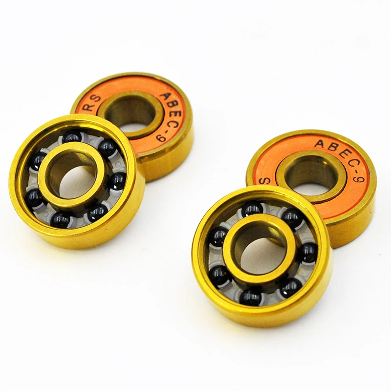 

4pcs 608 2RS Hybrid Black Ceramic Ball Bearing 8*22*7mm silicon nitride Roller Skate Skateboard Wheel Golden Longboard Bearings