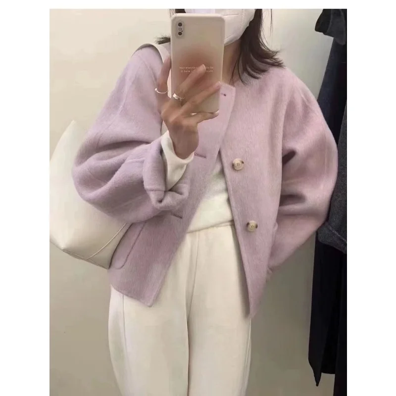 

Женская осенне-зимняя новая повседневная модная темпераментная высококачественная свободная шерстяная короткая куртка Топ